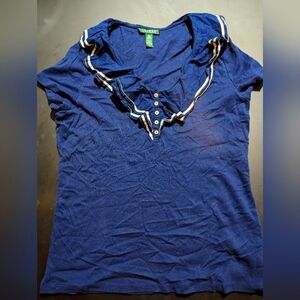 Ralph Lauren casual top with frilled collar